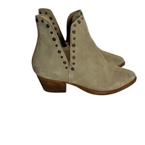 Free People Suede Western Studded Charm Double V Ankle Boots Size 36
